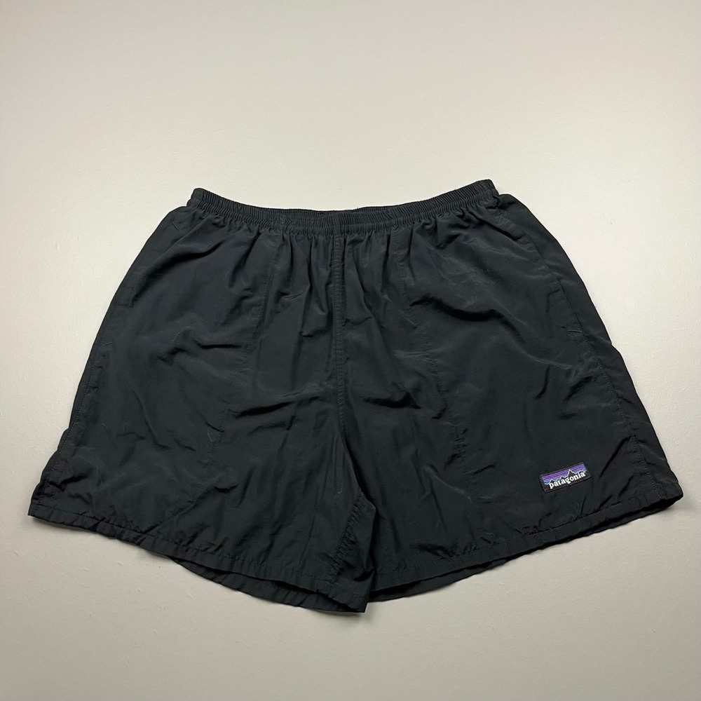 Patagonia Baggies Shorts Mens M Black 5 Inch Inseam Nylon Mesh Lined 57016S7